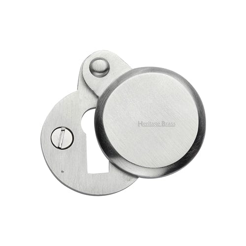Heritage Brass Door Furniture Satin Chrome / Mortice Key Profile Escutcheons Heritage Brass - Heritage Brass Covered Keyhole Round - Satin Chrome