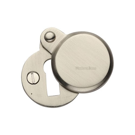 Heritage Brass Door Furniture Satin Nickel / Mortice Key Profile Escutcheons Heritage Brass - Heritage Brass Covered Keyhole Round - Satin Nickel