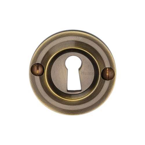 Heritage Brass Door Furniture Antique Brass / Mortice Key Profile Escutcheons Heritage Brass - Heritage Brass Open Keyhole Round - V1016 - Antique Brass