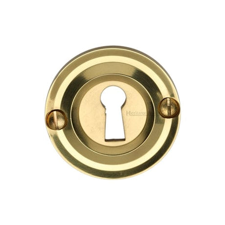 Heritage Brass Door Furniture Polished Brass / Mortice Key Profile Escutcheons Heritage Brass - Heritage Brass Open Keyhole Round - V1016 - Polished Brass