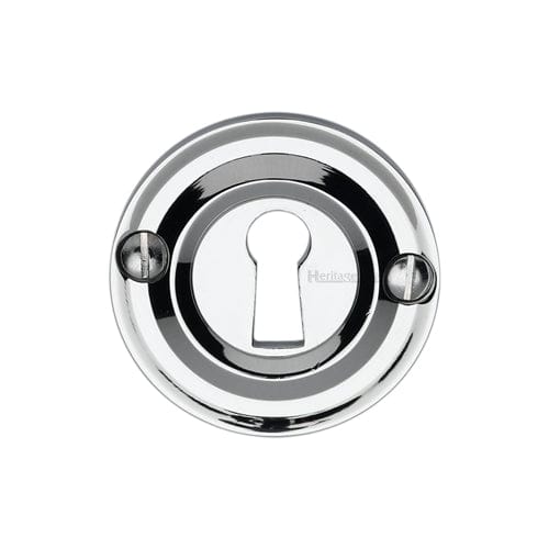 Heritage Brass Door Furniture Polished Chrome / Mortice Key Profile Escutcheons Heritage Brass - Heritage Brass Open Keyhole Round - V1016 - Polished Chrome