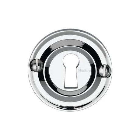 Heritage Brass Door Furniture Polished Chrome / Mortice Key Profile Escutcheons Heritage Brass - Heritage Brass Open Keyhole Round - V1016 - Polished Chrome