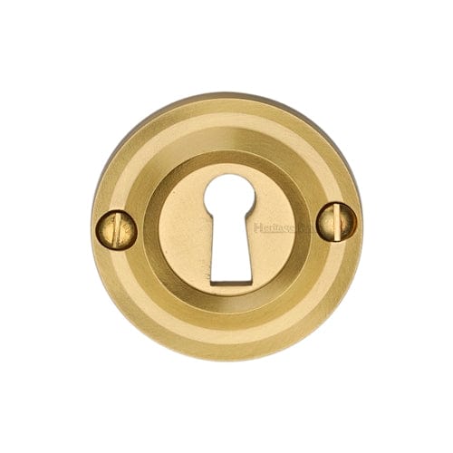 Heritage Brass Door Furniture Satin Brass / Mortice Key Profile Escutcheons Heritage Brass - Heritage Brass Open Keyhole Round - V1016 - Satin Brass