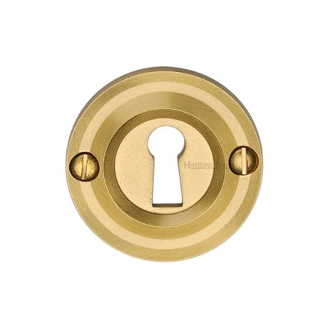 Heritage Brass Door Furniture Satin Brass / Mortice Key Profile Escutcheons Heritage Brass - Heritage Brass Open Keyhole Round - V1016 - Satin Brass