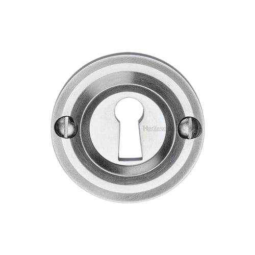 Heritage Brass Door Furniture Satin Chrome / Mortice Key Profile Escutcheons Heritage Brass - Heritage Brass Open Keyhole Round - V1016 - Satin Chrome