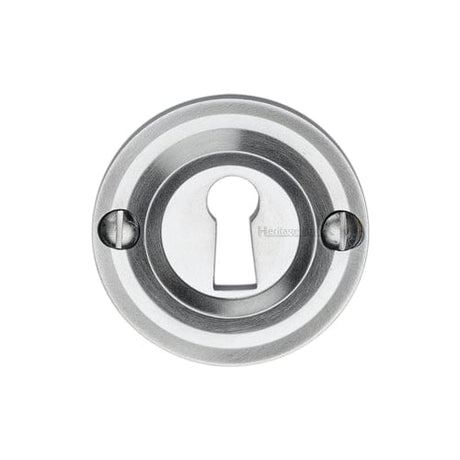 Heritage Brass Door Furniture Satin Chrome / Mortice Key Profile Escutcheons Heritage Brass - Heritage Brass Open Keyhole Round - V1016 - Satin Chrome