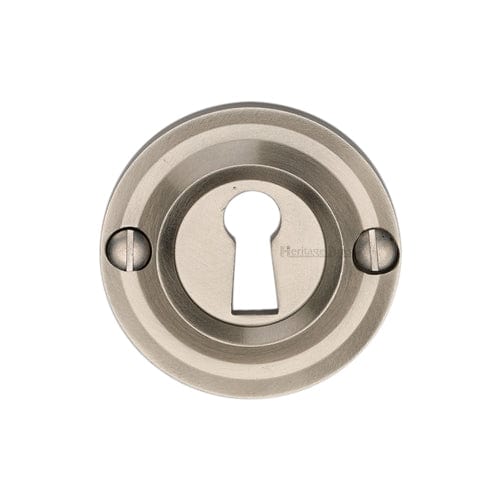 Heritage Brass Door Furniture Satin Nickel / Mortice Key Profile Escutcheons Heritage Brass - Heritage Brass Open Keyhole Round - V1016 - Satin Nickel