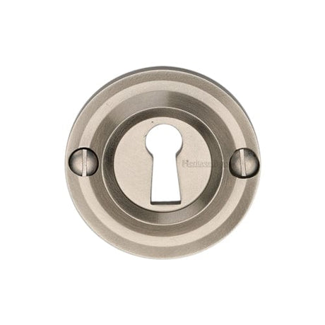 Heritage Brass Door Furniture Satin Nickel / Mortice Key Profile Escutcheons Heritage Brass - Heritage Brass Open Keyhole Round - V1016 - Satin Nickel