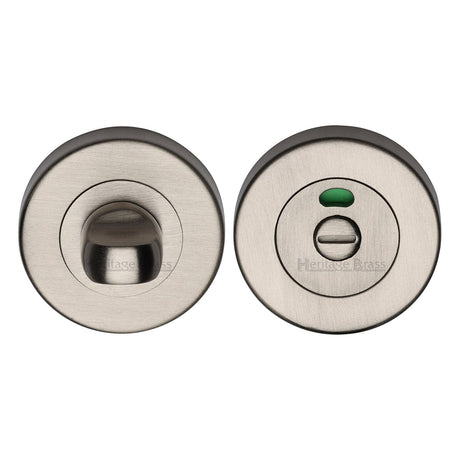High quality image of the Heritage Brass Indicator Turn &amp; Release for Bathroom Doors Satin Nickel Finish
 | Sku. v4046-sn | Discounted prices available from Trade Door Handles
