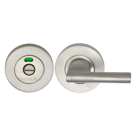 High quality image of the Heritage Brass Indicator Turn &amp; Release for Bathroom Doors Satin Nickel Finish
 | Sku. v4048-sn | Discounted prices available from Trade Door Handles