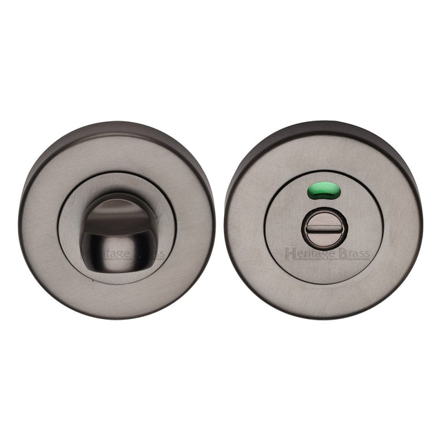 Heritage Brass Door Furniture Matt Bronze / Yes Heritage Brass - Indicator Turn & Release for Bathroom Doors Matt Bronze Finish