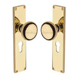 Heritage Brass Door Furniture Polished Brass / Mortice Knobs Heritage Brass Mortice Knob on Euro Profile Plate Victoria Design Polished Brass finish