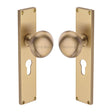Heritage Brass Door Furniture Satin Brass / Mortice Knobs Heritage Brass Mortice Knob on Euro Profile Plate Victoria Design Satin Brass finish