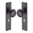 Heritage Brass Door Furniture Matt Bronze / Mortice Knobs Heritage Brass Mortice Knob on Lock Plate Victoria Design Matt Bronze finish