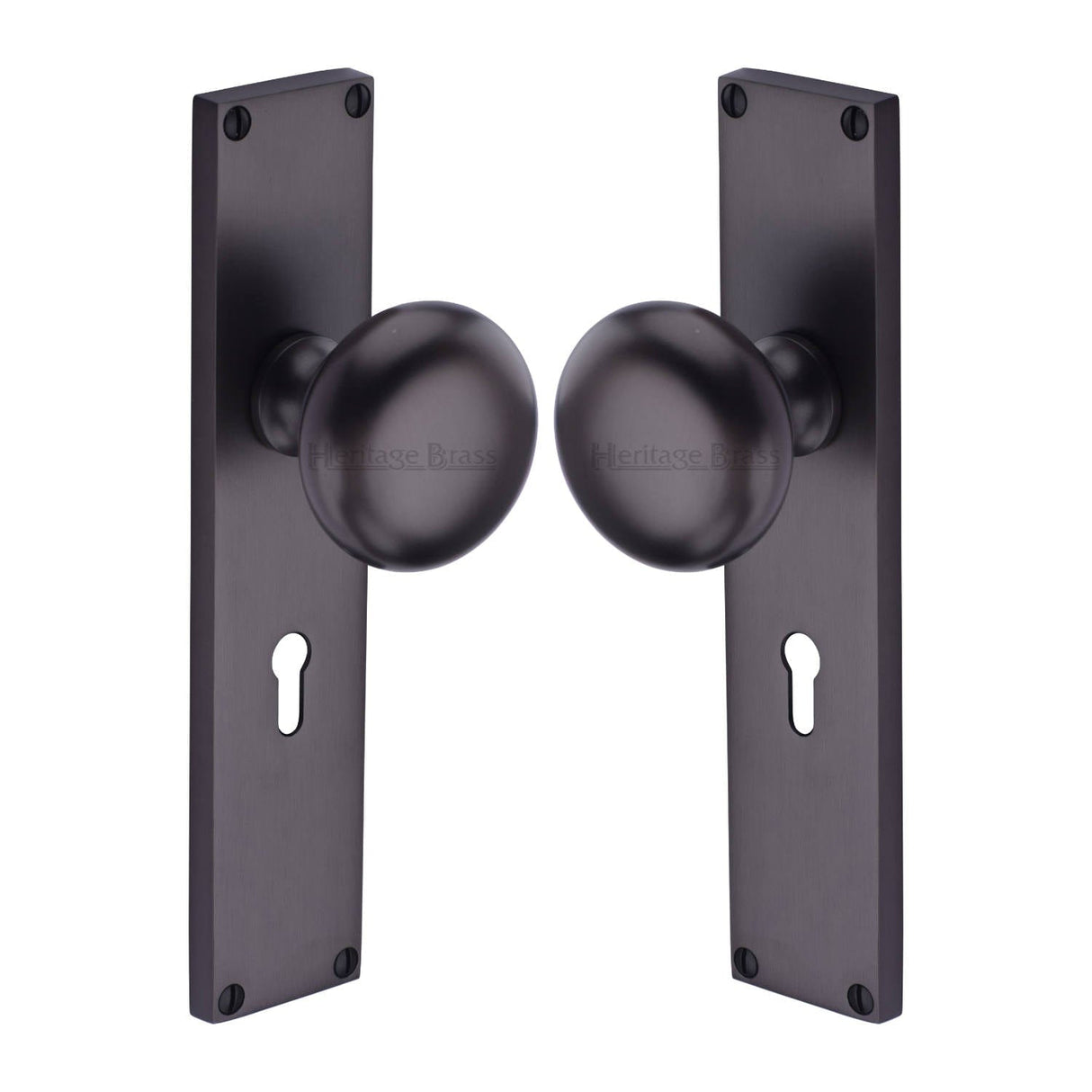 Heritage Brass Door Furniture Matt Bronze / Mortice Knobs Heritage Brass Mortice Knob on Lock Plate Victoria Design Matt Bronze finish