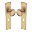 Heritage Brass Door Furniture Satin Brass / Mortice Knobs Heritage Brass Mortice Knob on Lock Plate Victoria Design Satin Brass finish