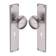 Heritage Brass Door Furniture Satin Nickel / Mortice Knobs Heritage Brass Mortice Knob on Lock Plate Victoria Design Satin Nickel finish