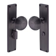 Heritage Brass Door Furniture Matt Bronze / Mortice Knobs Heritage Brass Mortice Knob on Reeded Bathroom Plate Beehive Design Matt Bronze finish
