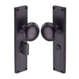 Heritage Brass Door Furniture Matt Bronze / Mortice Knobs Heritage Brass Mortice Knob on Reeded Bathroom Plate Victoria Design Matt Bronze finish