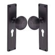 Heritage Brass Door Furniture Matt Bronze / Mortice Knobs Heritage Brass Mortice Knob on Reeded Euro Profile Plate Beehive Design Matt Bronze finish