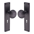 Heritage Brass Door Furniture Matt Bronze / Mortice Knobs Heritage Brass Mortice Knob on Reeded Lock Plate Beehive Design Matt Bronze finish