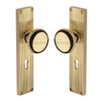 Heritage Brass Door Furniture Polished Brass / Mortice Knobs Heritage Brass Mortice Knob on Reeded Lock Plate Victoria Design Polished Brass finish