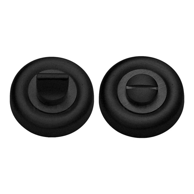 Heritage Brass Door Furniture Matt Black Heritage Brass - Round Bathroom Turn & Release - V6720 - Matt Black
