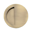 Heritage Brass Door Furniture Antique Brass / Flush Handle / Round Heritage Brass - Round Half Moon Flush Pull Antique Brass Finish
