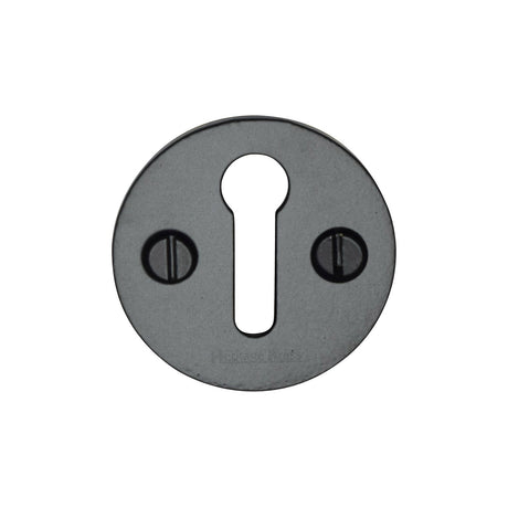 Heritage Brass Door Furniture Matt Black / Mortice Key Profile Escutcheons Heritage Brass - Standard Key Escutcheon Round - V1010 - Matt Black
