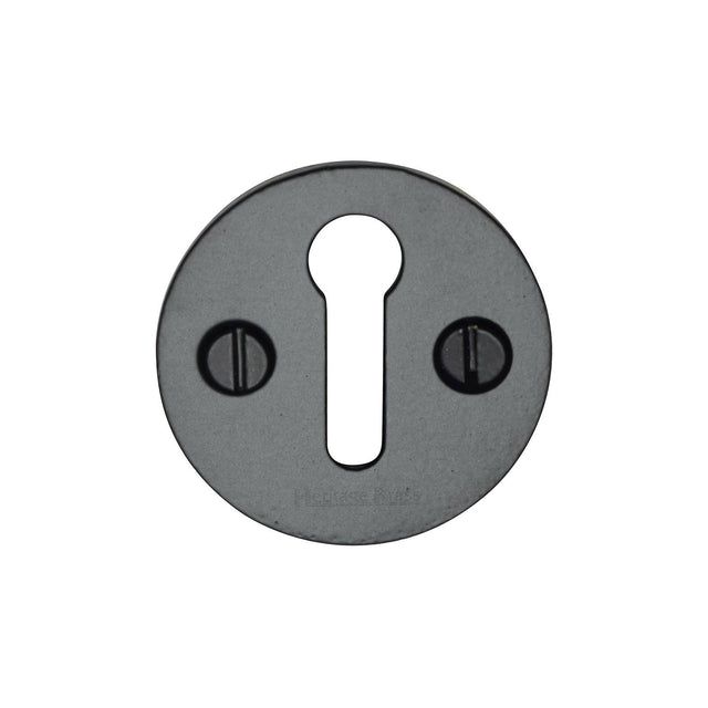 Heritage Brass Door Furniture Matt Black / Mortice Key Profile Escutcheons Heritage Brass - Standard Key Escutcheon Round - V1010 - Matt Black