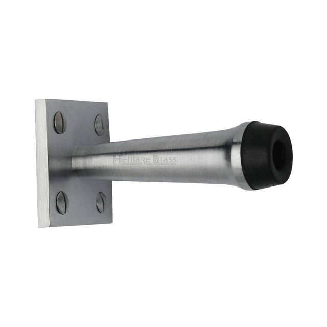 Heritage Brass Door Furniture Satin Chrome / Projection Door Stop Heritage Brass - Wall Mounted Door Stop 3" Satin Chrome Finish