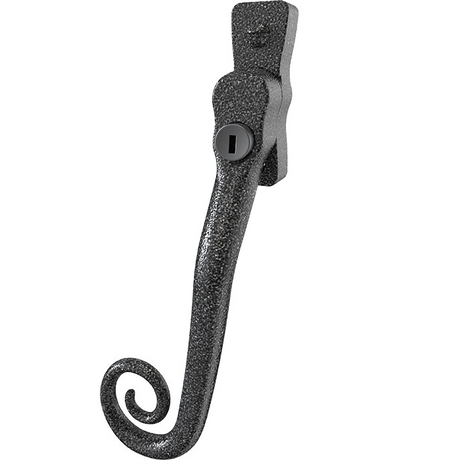 High quality image of Mila Heritage Monkey Tail Casement Handle Heritage Pewter Left hand | Sku. cb700043 | available to order from Trade Door Handles in Kendal.