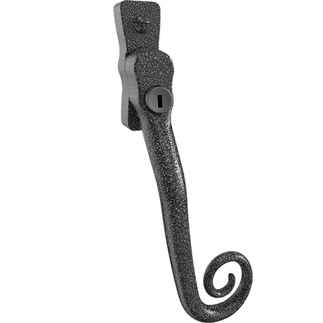 High quality image of Mila Heritage Monkey Tail Casement Handle Heritage Pewter Right hand | Sku. cb700042 | available to order from Trade Door Handles in Kendal.