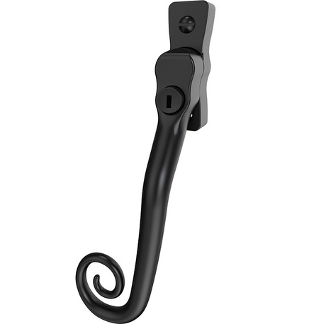 High quality image of Mila Heritage Monkey Tail Casement Handle Matt Black Left hand | Sku. cb700073 | available to order from Trade Door Handles in Kendal.