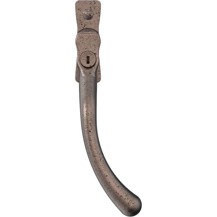 High quality image of Mila Heritage Pear Drop Casement Handle Pewter Patina Right hand | Sku. cb700722 | available to order from Trade Door Handles in Kendal.
