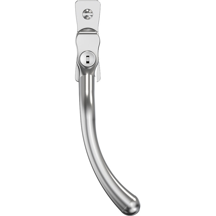 High quality image of Mila Heritage Pear Drop Casement Handle Smooth Satin Right hand | Sku. cb700692 | available to order from Trade Door Handles in Kendal.