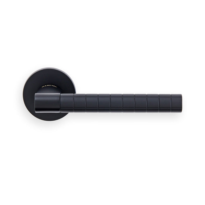 Manital - hey quadra lever handle on threaded round rose ner (matt black) - matt black