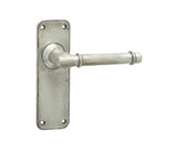 High quality image of Frelan - Belfry Suite Door Handle on Latchplate Pewter Sku. HF101