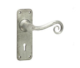 High quality image of Frelan - Chester Suite Door Handles on Lockplate Pewter Sku. HF200