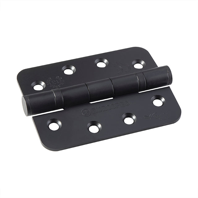 High quality image of Eurospec - Grade 13 Ball Bearing P Hinge Radius 102 x 76mm - Matt Black | Sku. hin1433p-13mb-r | Trade Door Handles.