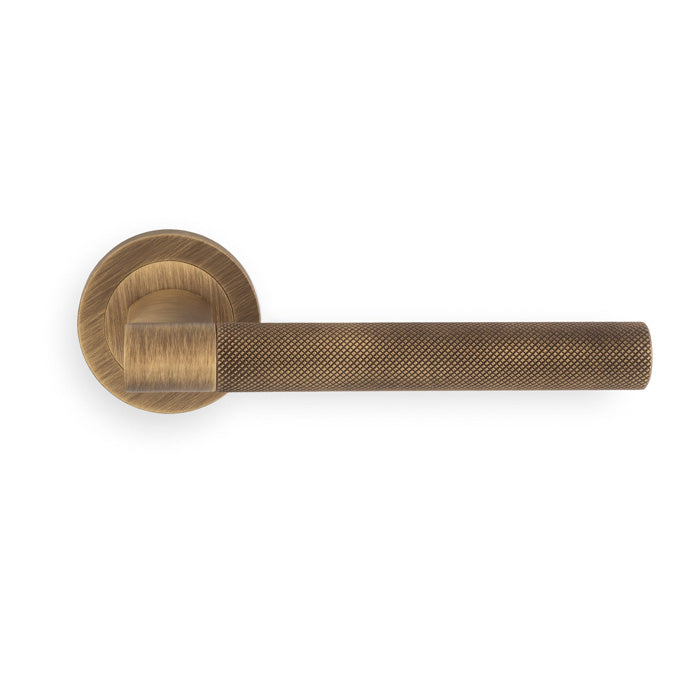 Manital - hey rete lever handle on threaded round rose bgo (antique brass) - antique brass