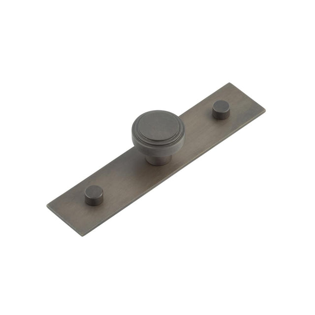 High quality image of Hoxton - Cropley Cupboard Knobs 30mm Plain Backplate Dark Bronze Sku. HOX-1030DB-5090DB