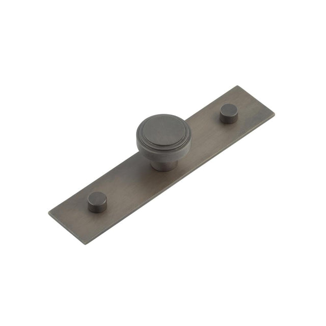 This is an image showing the Frelan - Cropley Cupboard Knobs 30mm Plain Backplate Dark Bronze available to order from Trade Door Handles in Kendal