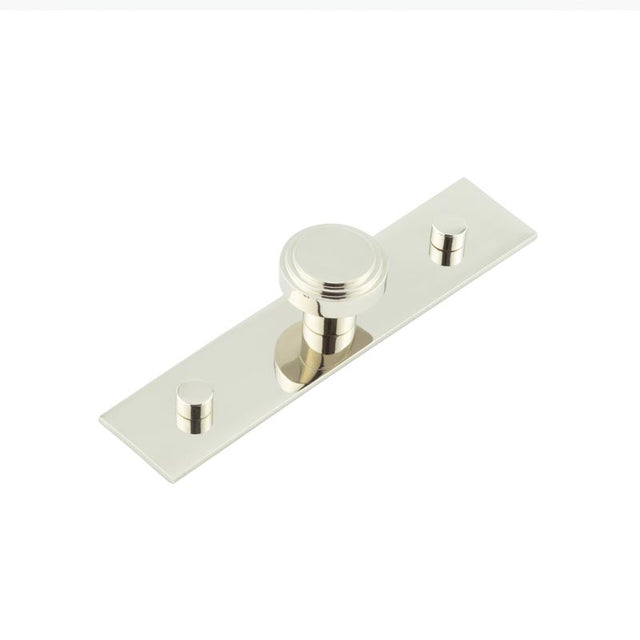 High quality image of Hoxton - Cropley Cupboard Knobs 30mm Plain Backplate Polished Nickel Sku. HOX-1030PN-5090PN