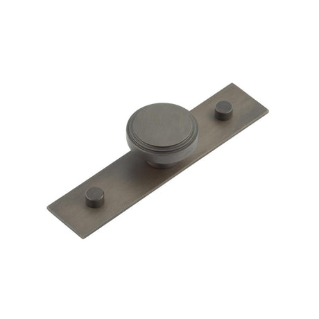High quality image of Hoxton - Cropley Cupboard Knobs 40mm Plain Backplate Dark Bronze Sku. HOX-1040DB-5090DB