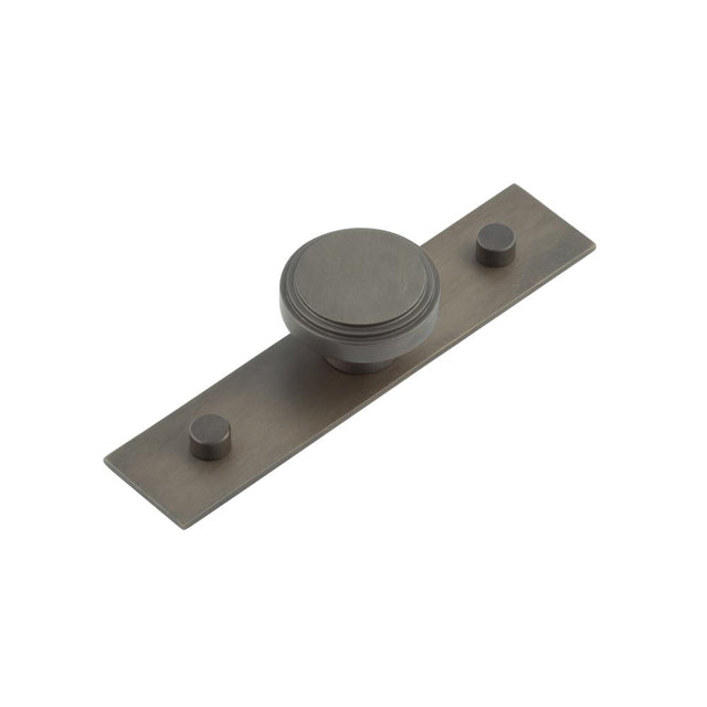 High quality image of Hoxton - Cropley Cupboard Knobs 40mm Plain Backplate Dark Bronze Sku. HOX-1040DB-5090DB
