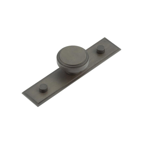 High quality image of Hoxton - Cropley Cupboard Knobs 40mm Stepped Backplate Dark Bronze Sku. HOX-1040DB-6090DB