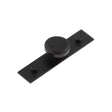 This is an image showing the Frelan - Cropley Cupboard Knobs 40mm Plain Backplate Black available to order from Trade Door Handles in Kendal