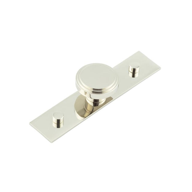 High quality image of Hoxton - Cropley Cupboard Knobs 40mm Plain Backplate Polished Nickel Sku. HOX-1040PN-5090PN
