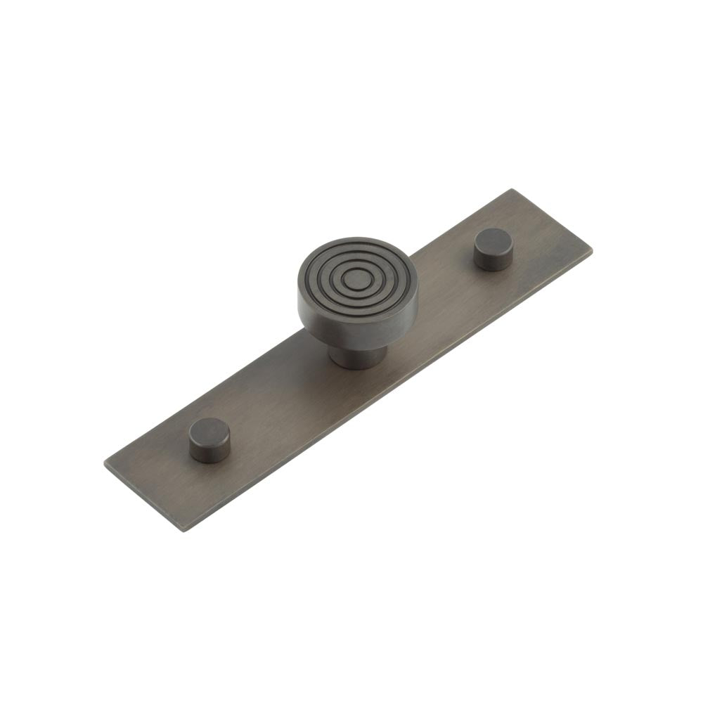 High quality image of Hoxton - Murray Cupboard Knobs 30mm Plain Backplate Dark Bronze Sku. HOX-1130DB-5090DB